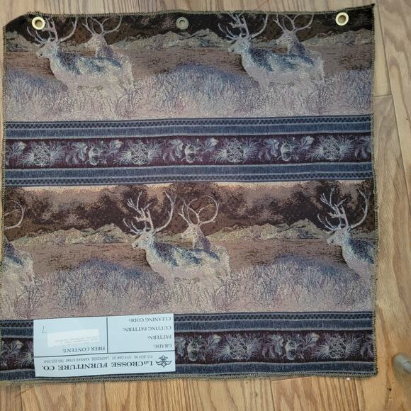 VTG 27x27 Tapestry Fabric Sample LaCrosse Furniture Co Country Wild Life Landsca - Picture 4 of 4